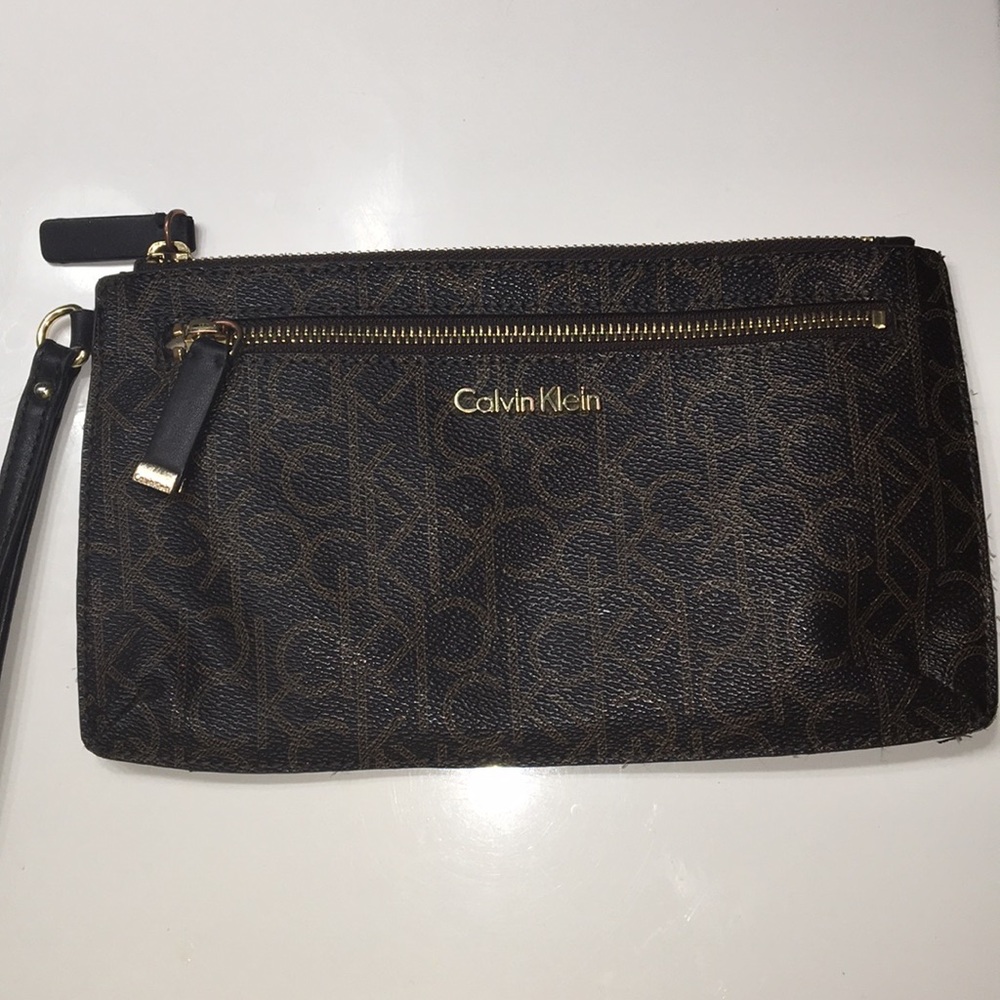 Calvin Klein Brown CK Designed Wristlet